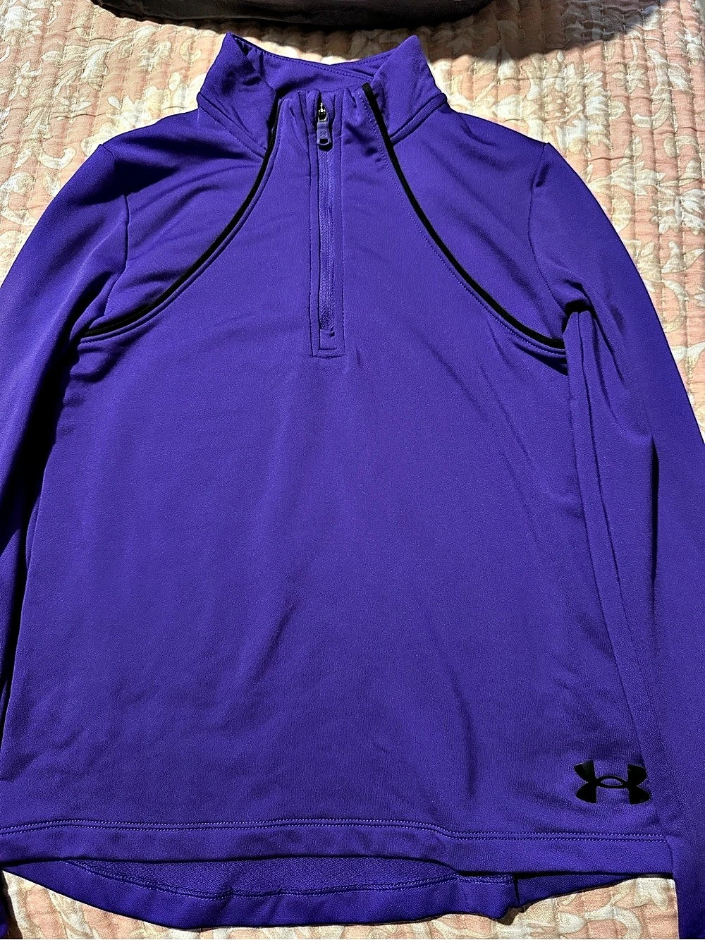 Under Armour Girls 6X Purple 1/4-Zip Athletic Top Like New